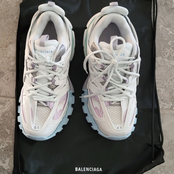 Balenciaga Track Sneakers in White Blue Purple, Size 41 New w/Dust Bag $1,150 - Picture 8 of 13